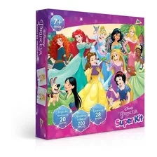 Kit Quebra Cabeça + Dominó +jogo Da Memória Princesas Disney