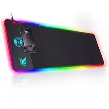 Mousepad De Carga Inalámbrica Gim Grande Rgb Color Negro