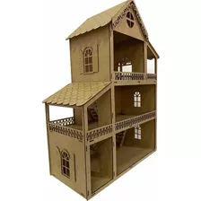 Casa Da Barbie Mdf Cru Casa De Boneca 1.30cm Brinquedo Grand