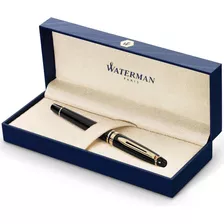 Bolígrafo Waterman Expert De Color Negro Brillante Con Oro D