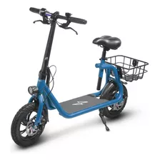 Scooter Eléctrico Plegable Con Asiento Y Cesta De Transporte