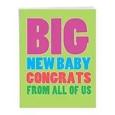 Big New Baby Congrats Tarjeta De Felicitación Para Recién
