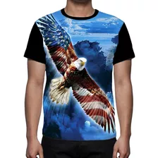 Camiseta Águia Bandeira Americana - Mod 03 - Frente