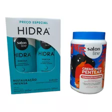 Kit Shampoo+condicionador Hidra+creme De Pentear Salon Line