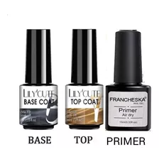 Primer Y Base Y Top Coat Esmalte Semipermanente 