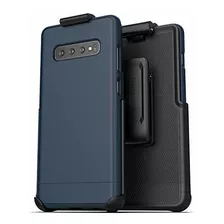 Funda Para Galaxy S10 Plus Color Azul Con Clip De Cinturon