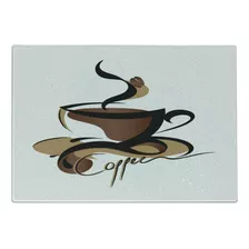 Tabla De Cortar De Café Taza De Café Líneas Curvas A...