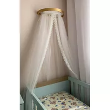 Dossel Liso Com Mosquiteiro Tule Para Berço