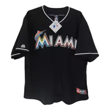 Camisa De Baseball Miami Marlins, Marca Majestic - Plus Size