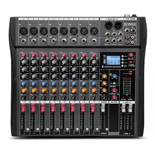 Consola Mezcladora Bomge Ct8 De 8 Canales Con Bluetooth