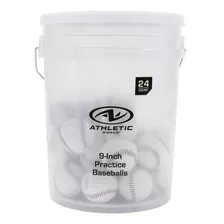 Athletic Works Set De 24 Pelotas Para Baseball En Tina.