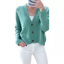 Sweater Saco Cardigan De Lana Escote En V Con Botones