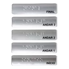 62pçs Placa Braille Para Corrimão Inicio Final Andar