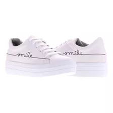 Tenis Mujer Dama Smile Casuales De Moda Erez