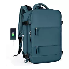  Mochila De Viaje De Impermeable Con Puerto De Carga Usb Para Hombre Mujere, Aprobado Por Avión 10kg, Mochila Para Laptop De 15.6 Pulgadas Antirrobo