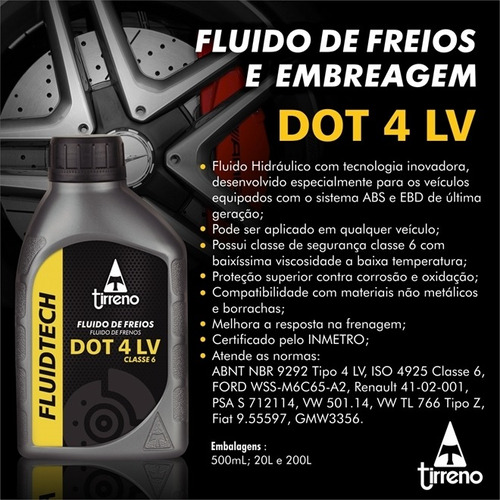 Fluido Freio Motul Dot 4 Lv Brake Fluid Class 6 Sint 500ml