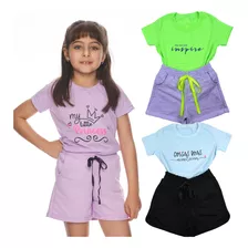 Kit 3 Conjuntos Verão Meninas Estilosas Infantil/juvenil