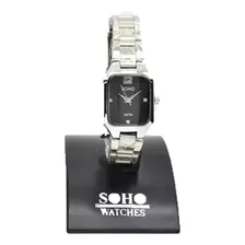 Reloj Pulsera Dama Analógico Strass Malla Metal Soho Ch213 