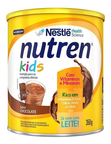 Fórmula Infantil Em Pó Nestlé Nutren Kids Sabor Chocolate  Em Lata De 350g - 4  A 6 Anos