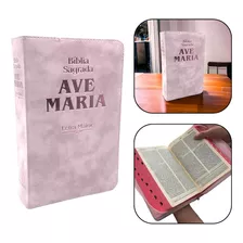 Bíblia Sagrada Catolica Letra Grande Maior Rosa Ave Maria