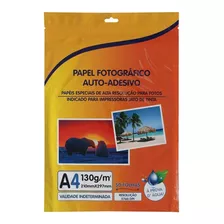 Papel Fotográfico Adesivo 130g Premium A4 Glossy 500 Folhas