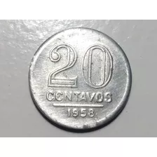 Moeda Brasil 20 Centavos 1958 Alumínio