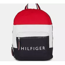 Mochila Tommy Hilfiger Logo Vermelha/azul Marinho E Branca 