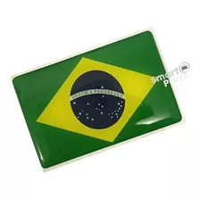 Adesivo Bandeira Do Brasil Resinado Carro Moto 6x4cm 