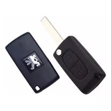 Carcasa Llave Peugeot Flip 2 Botones C/logo Y Portapila