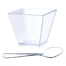 Vaso De Postre Cuadrado De Plástico Transparente De 60 Ml Co