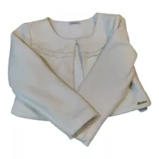 Bolero Infantil Paraíso Creme Com Detalhes Em Pérolas