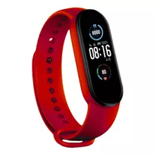 Smartwatch M5 Reloj Inteligente Bluetooth Musica Android Ios Color De La Caja Negro Color De La Malla Rojo