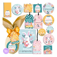 Kit Imprimible Felices Pascuas Lovely Tags Etiquetas Sticker