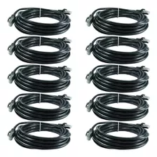 10x Cabo De Rede Patch Cord Preto Blindado 5m Rj45 Cat6 Ftp