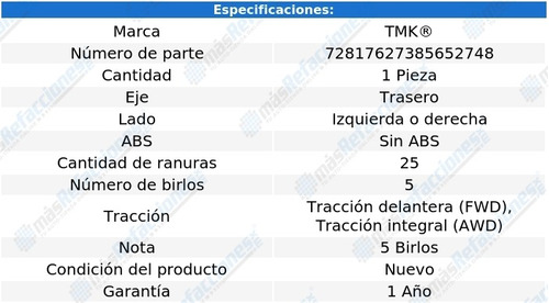 Maza Tras Izquierda O Derecha Koleos 2.5l 4 Cil 09 Al 16 Tmk Foto 2