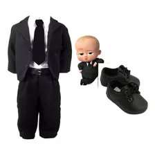 Terno Kit Infantil Bebê Roupa Poderoso Chefinho + Sapatinho