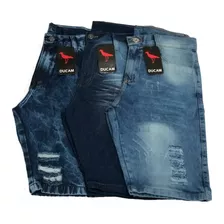 Kit 3 Bermudas Jeans Masculina Atacado C/ Nota Fiscal Full