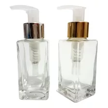 02 Frascos De Vidro Porta Sabonete Luxo Retangular 60ml