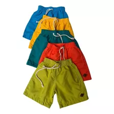 Kit 5 Bermudas Mauricinho Short Infantil Menino Tactel Praia