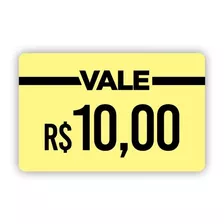 100 Fichas Comanda Vale 10 Reais Dinheiro Pvc Personalizada 