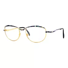 Lente Óptico Cazal 258 Elegant Cat Eye Metal Blue Havan Gold