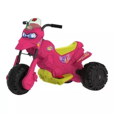 Moto Elétrica Infantil Grande Rosa Menina Xt3 6v Bandeirante