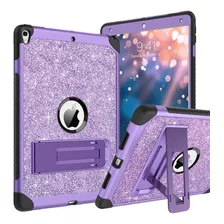 Funda Para iPad Air 3 (2019) Rigida Violeta Glitter Soporte