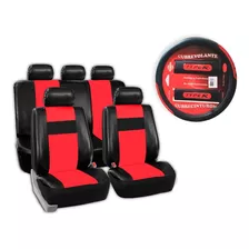 Kit Funda Auto Asientos Cuero +cubre Volante/cinturones