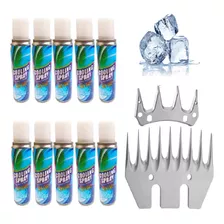 Kit Lâmina 9 Dentes Reta Tosa Tosquiadeira Ovelha + 10 Spray