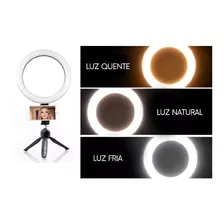 Kit Iluminador Ring Light Led Selfie Cel 16cm Com Tripé