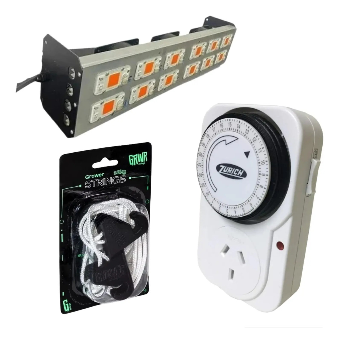 Luz Led Indoor Sl Grow 600w + Timer Zurich + Polea 