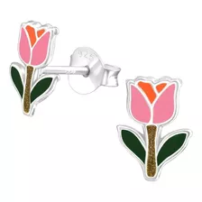 Aros De Plata, Tulipán Esmaltado