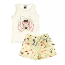 Conjunto Festa Infantil Regata C/shorts Em Cetim Nº 1 Ao 3