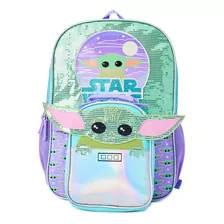 Mochila Star Wars Baby Yoda Para Niñas Con Lonchera *sk Color Lila